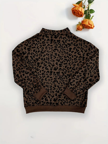 Leopard Half-Zip Pullover