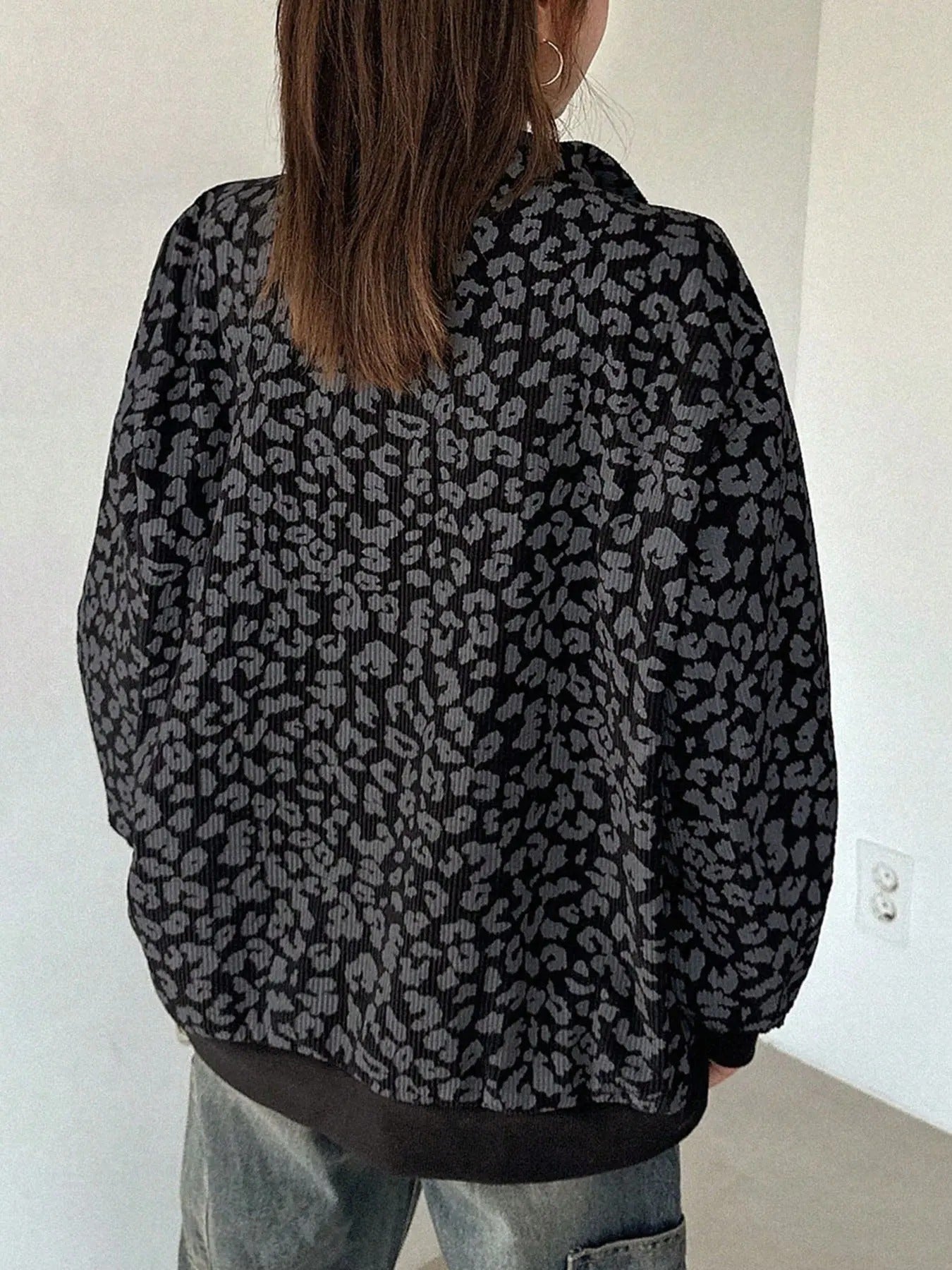 Leopard Half-Zip Pullover