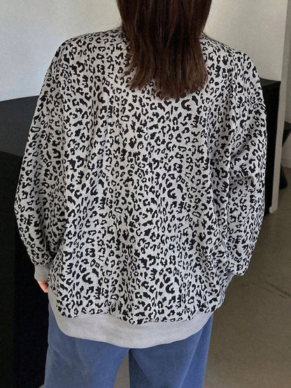Leopard Half-Zip Pullover