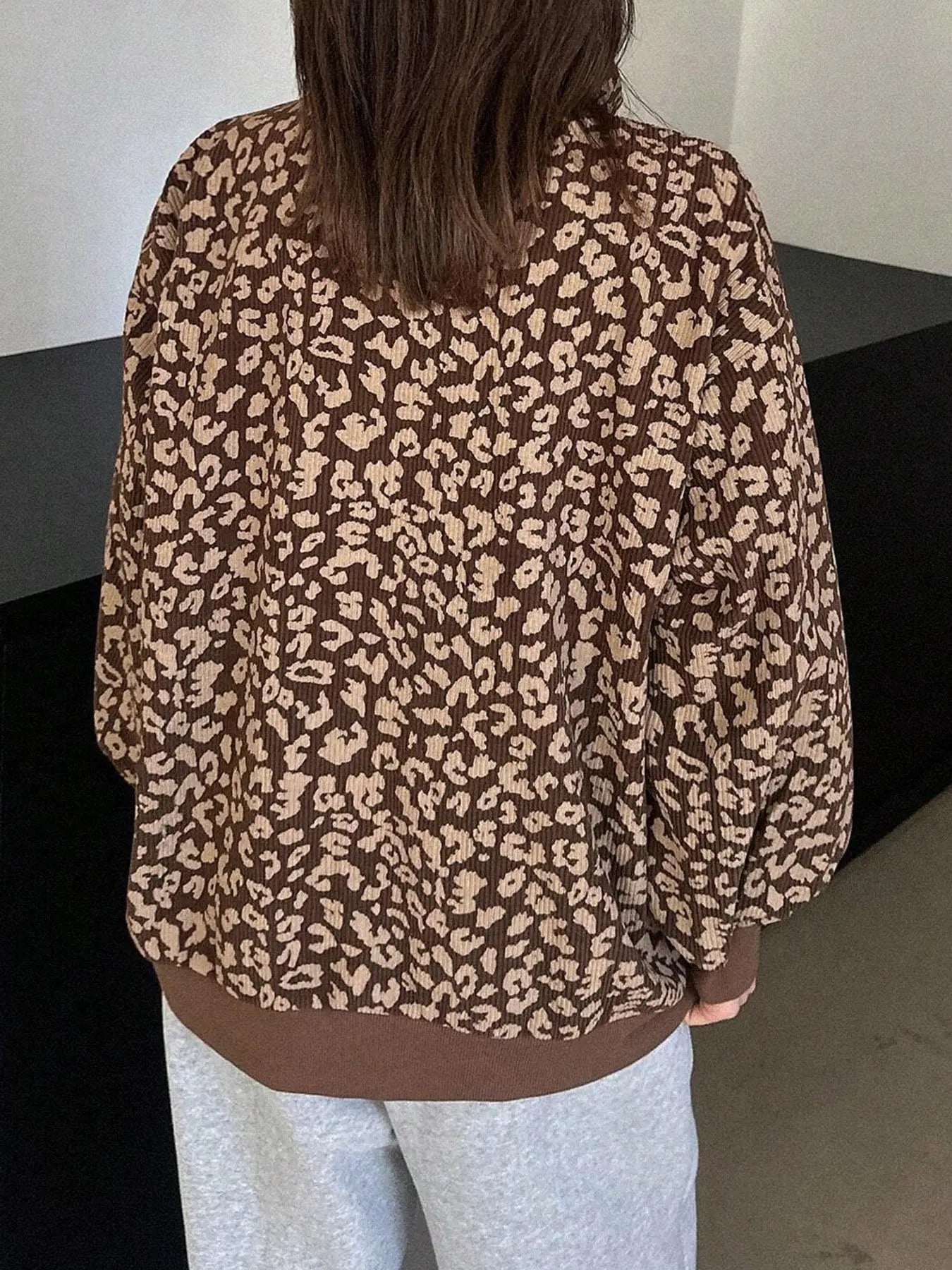 Leopard Half-Zip Pullover